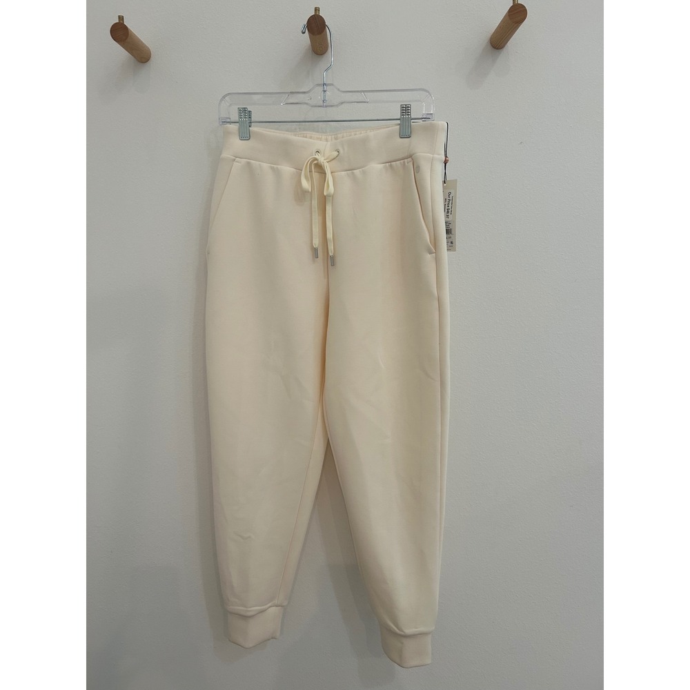 CALIA Soft Scuba High-Rise Jogger Sweatpants Light Cream Womens Size Small